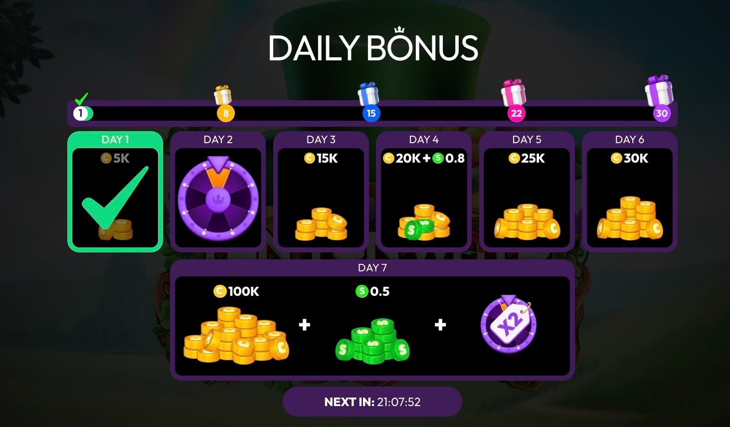 Crown Coins daily bonus