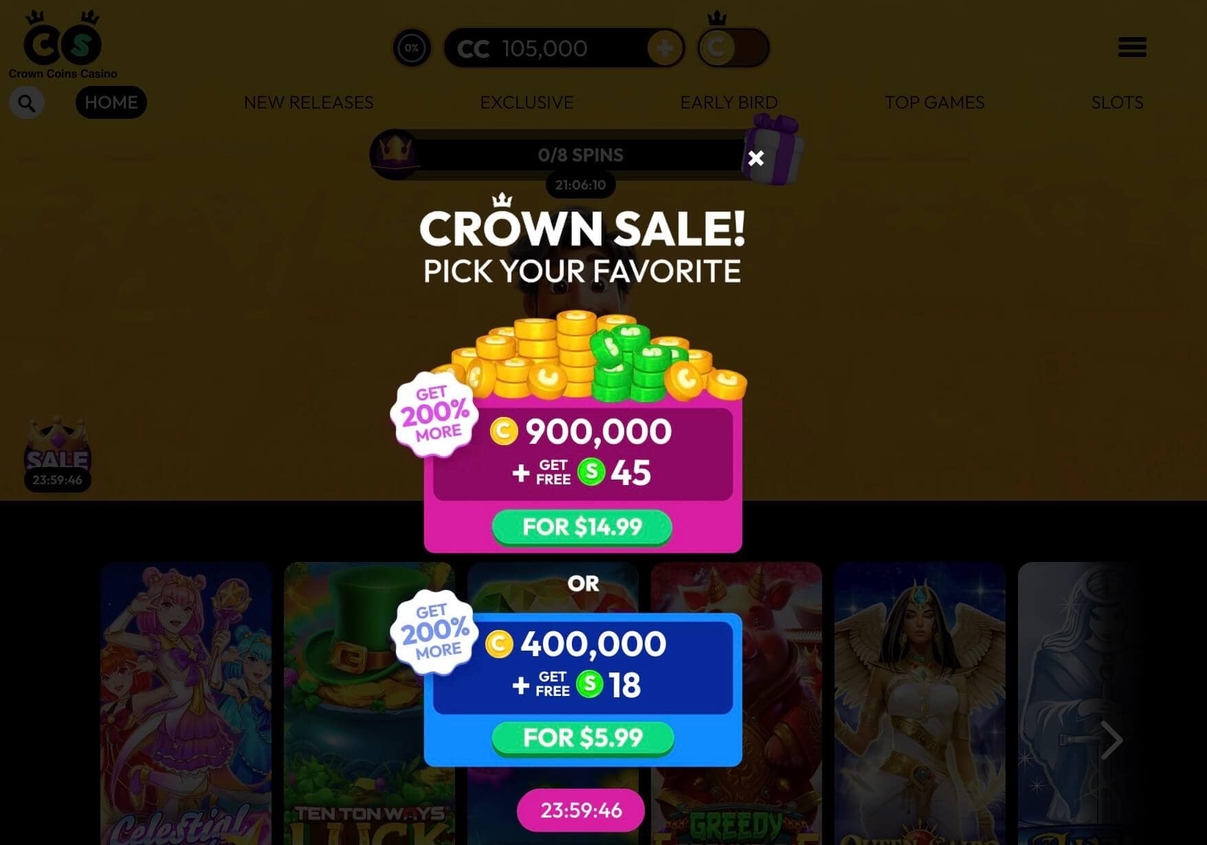 Crown Coins first purchase deals