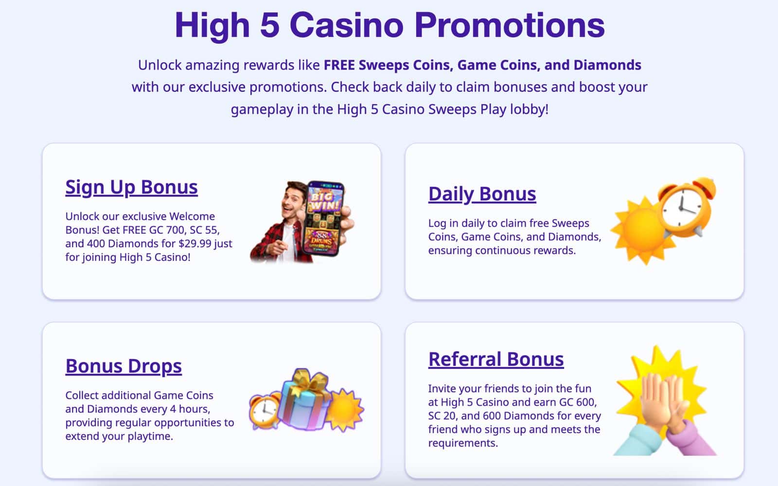 High 5 Casino Bonuses