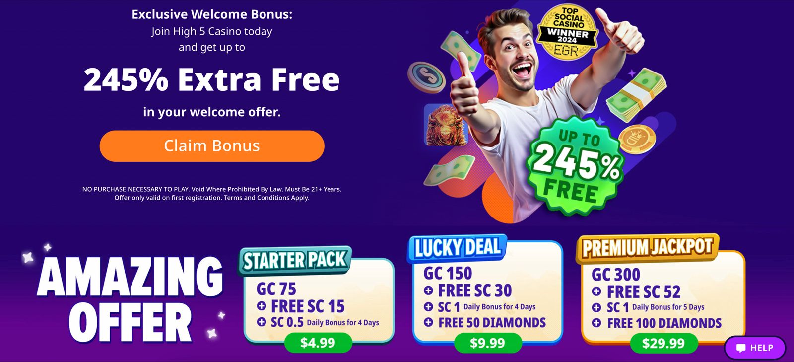 High 5 Casino Welcome Offer