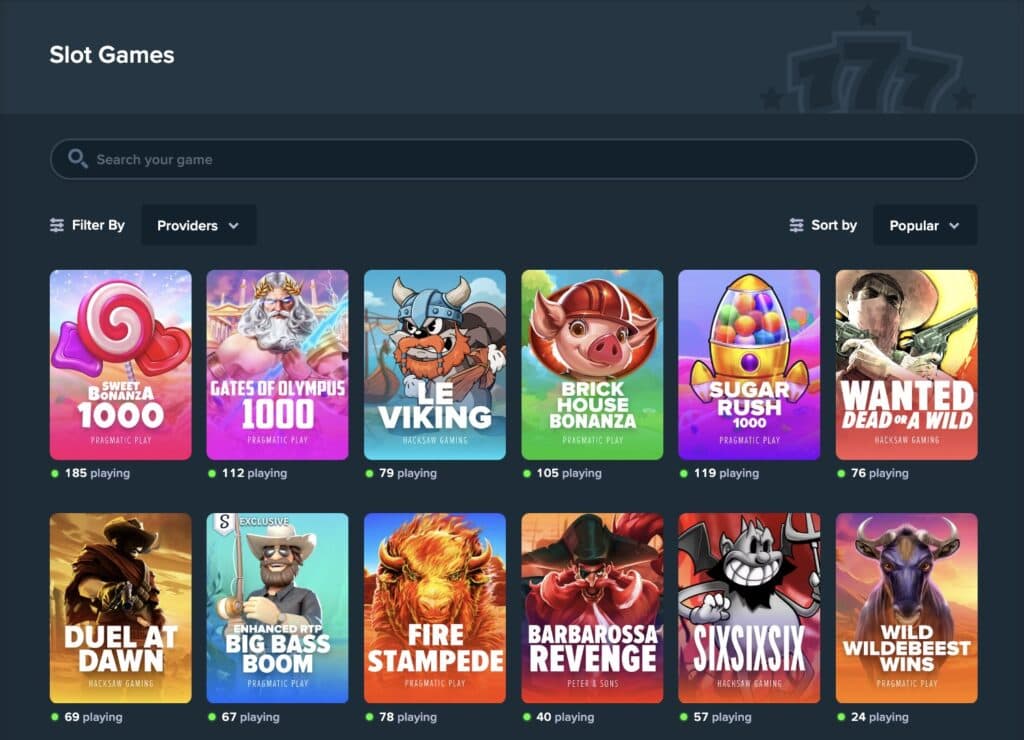 Stake.us slot games