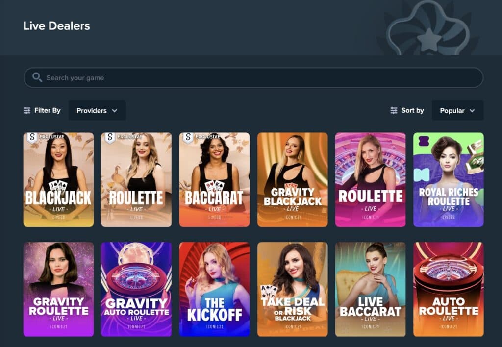 Stake.us live dealer games