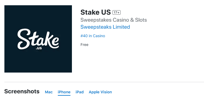 Stake.us mobile app