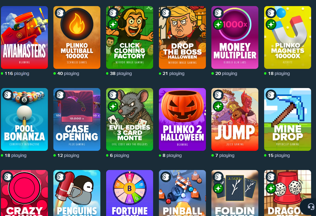 Stake.us arcade games