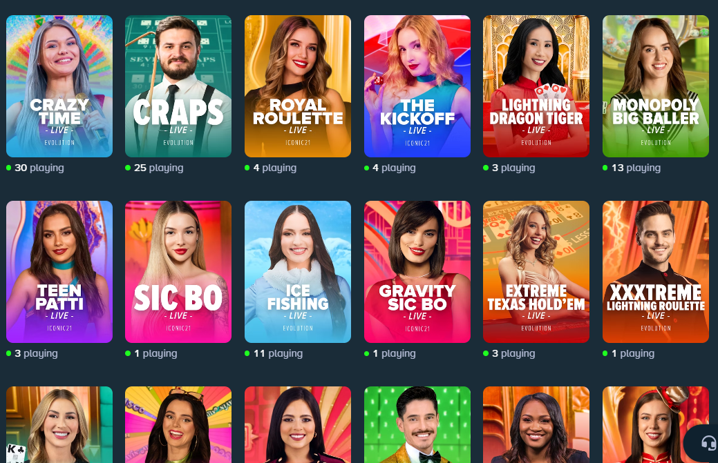 Stake.us live casino games