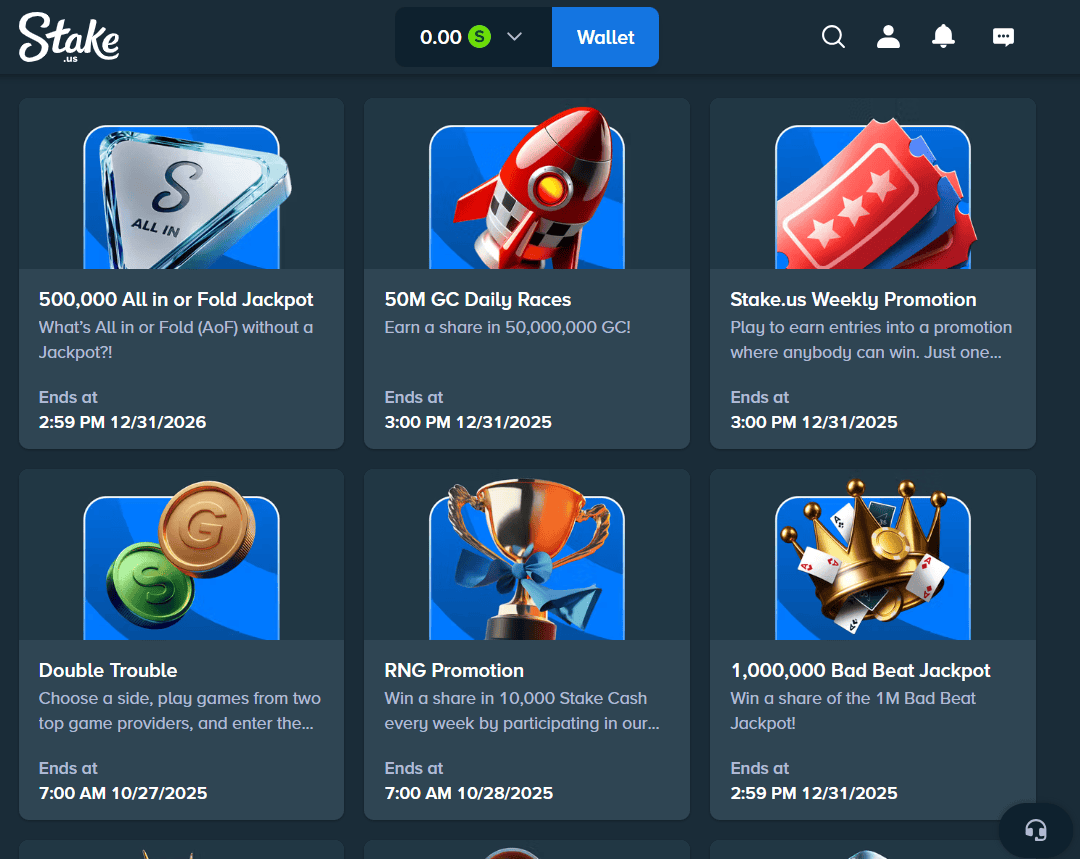 Stake.us ongoing promotions