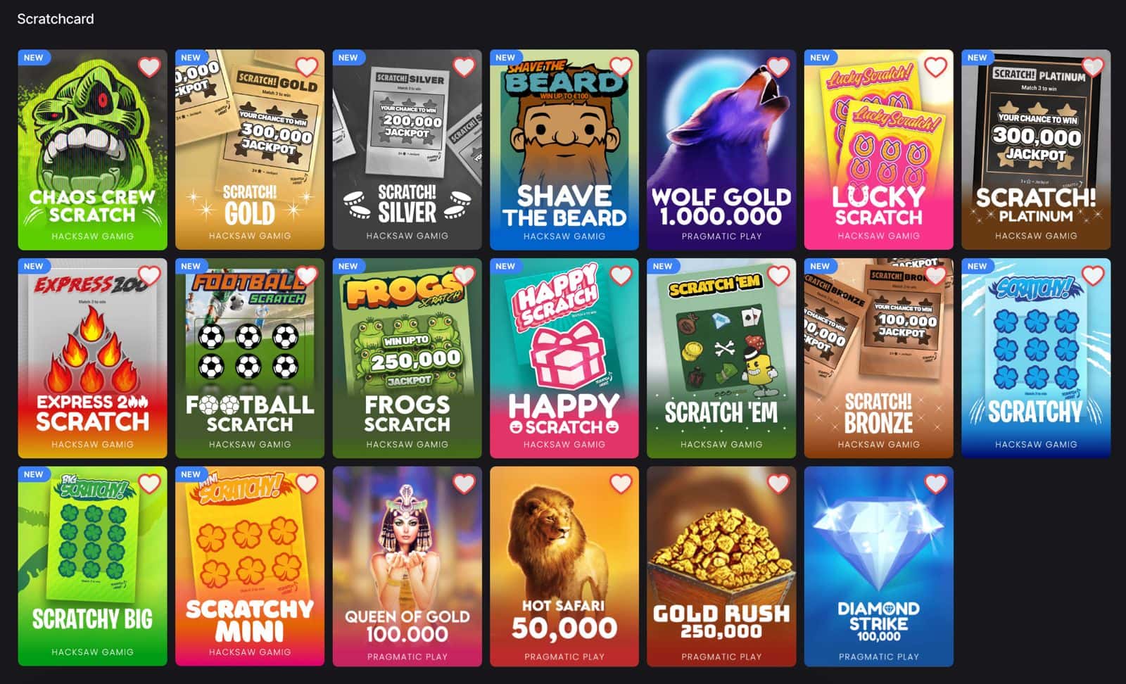 WOW Vegas Scratchcards