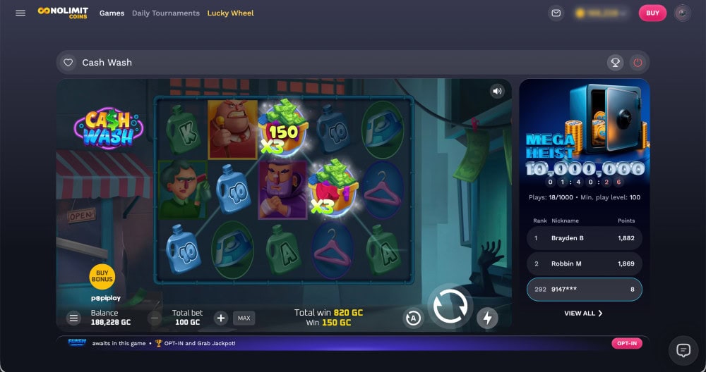 cash wash nolimitcoins
