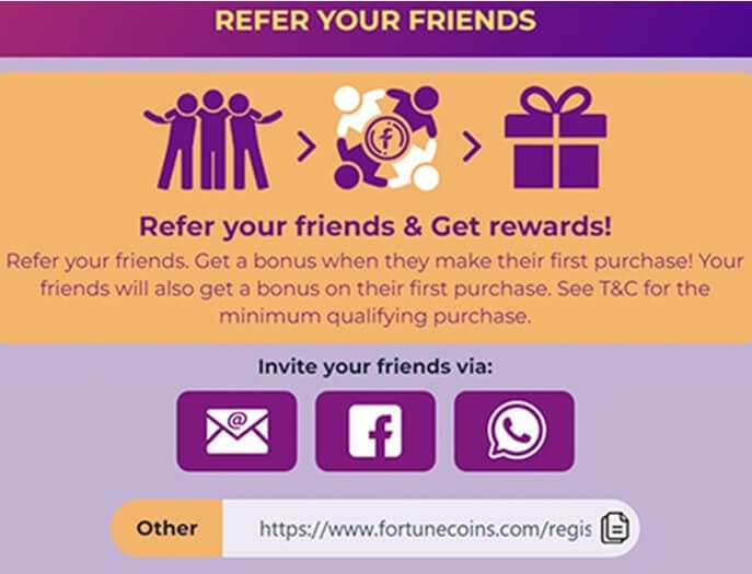 Fortune Coins Referral Bonus