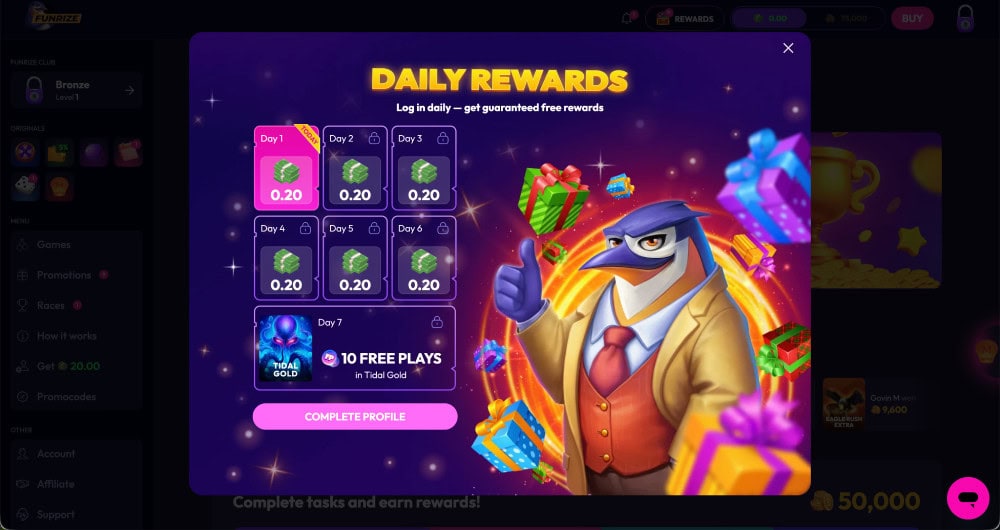 funrize daily rewards