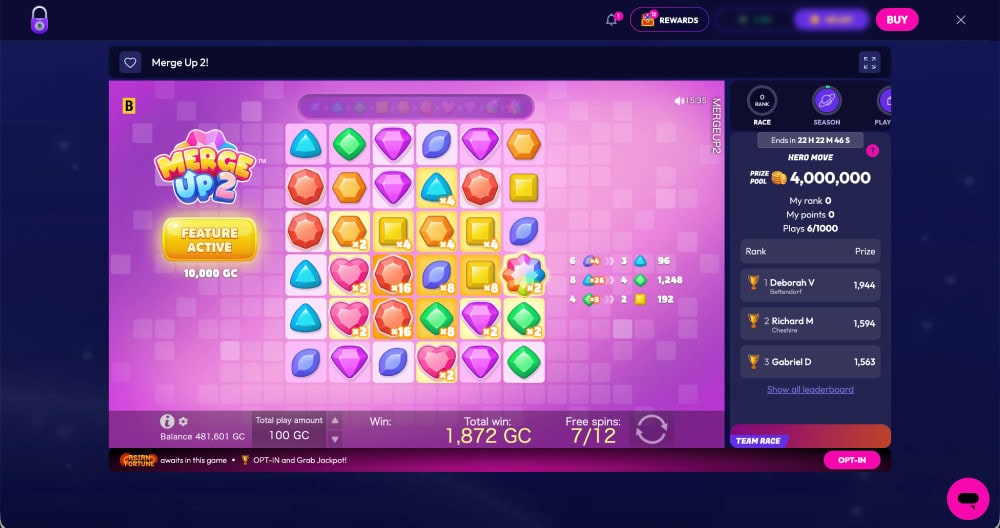 merge up 2 at funrize