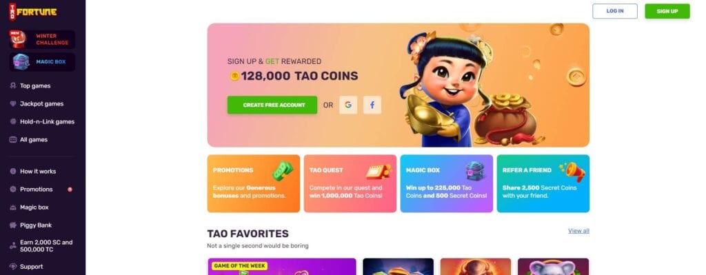 Taofortune Casino Homepage