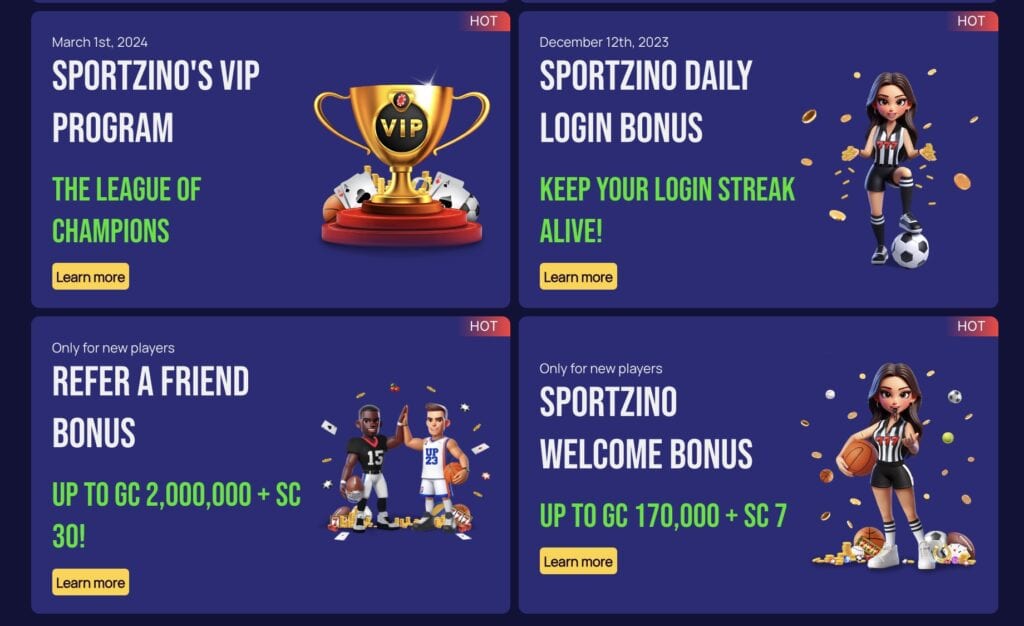 Sportzino Bonuses