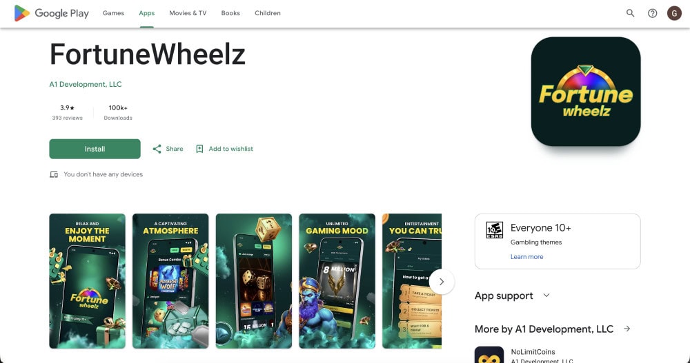fortune wheelz android app