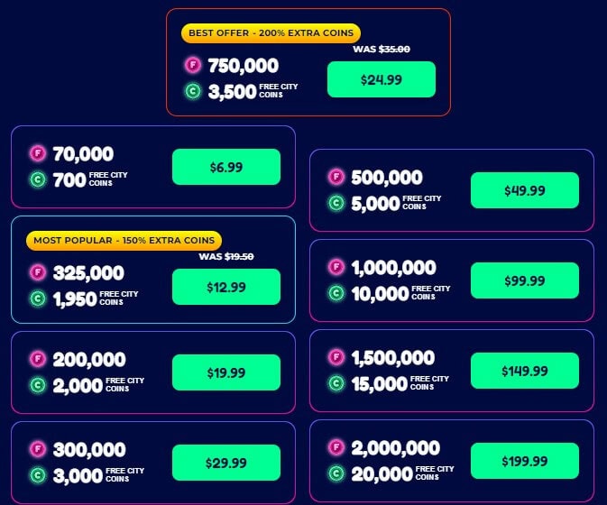 Funzcity Payment Options