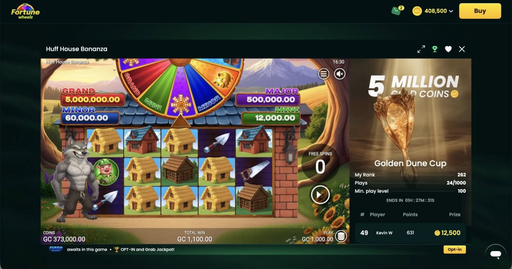 huff house bonanza fortune wheelz