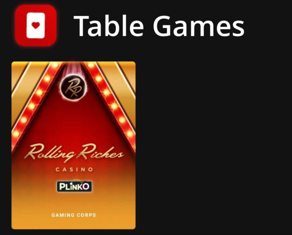 Rolling Riches Table Games