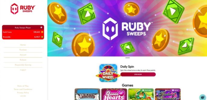 Ruby Sweeps Casino UX