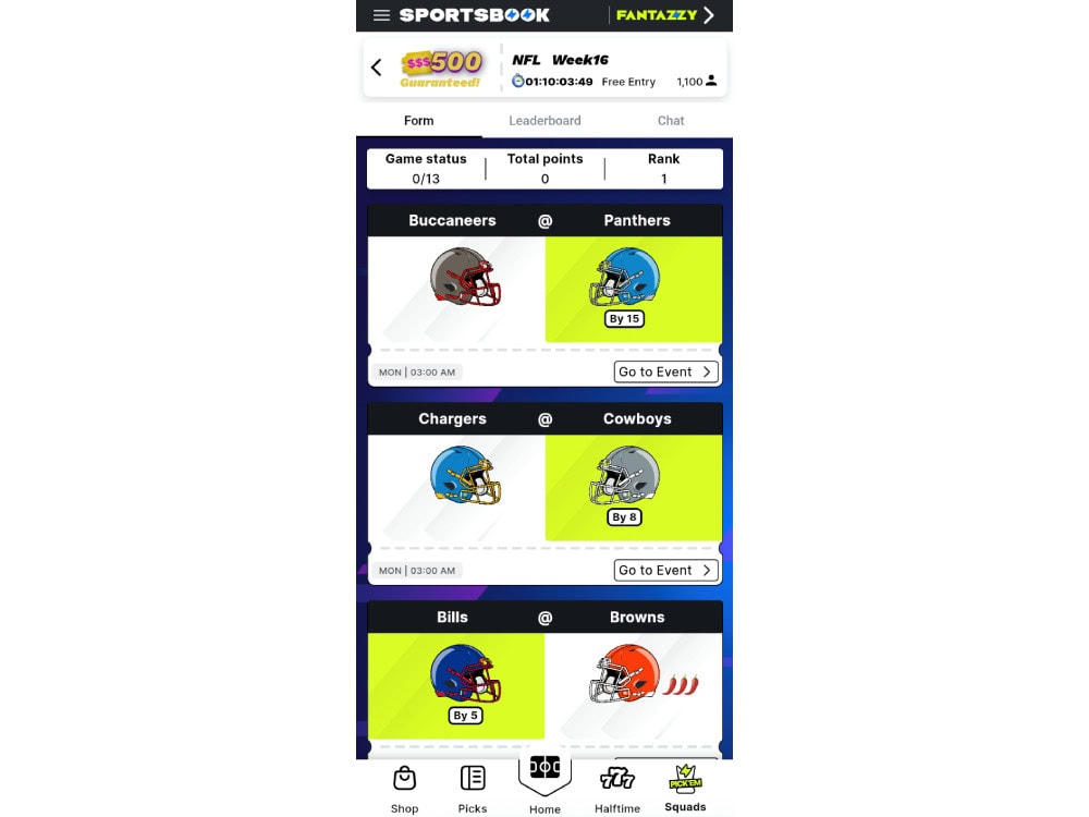 thrillzz pick'em contest