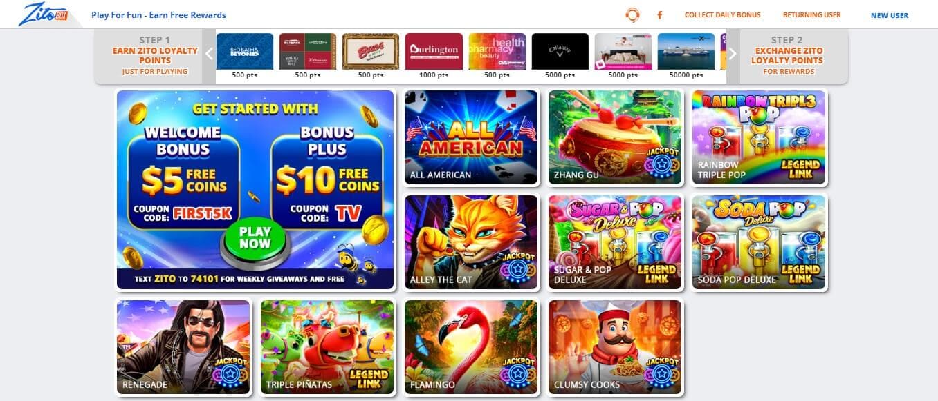 Zitobox Casino Homepage