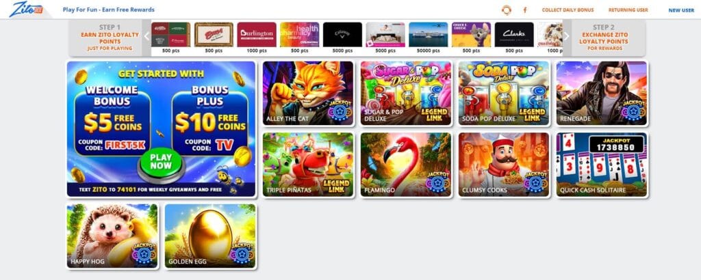 Zitobox Casino Homepage