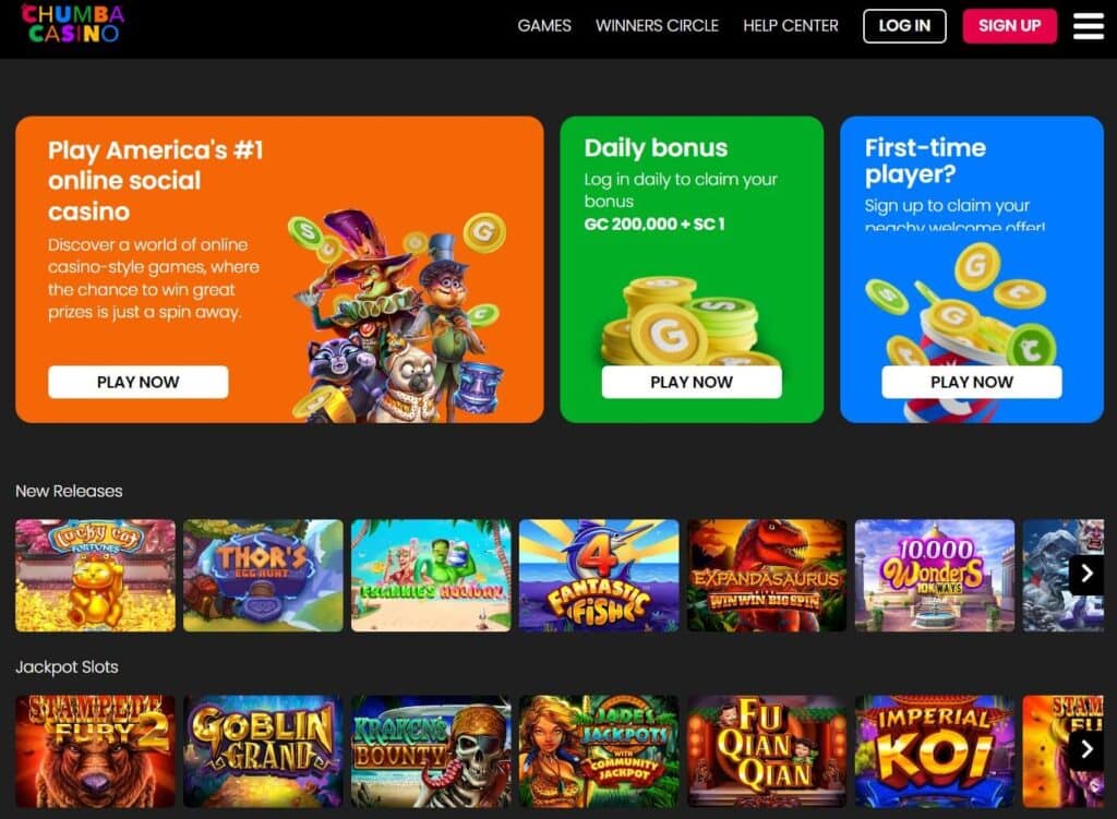 Chumba Casino Homepage