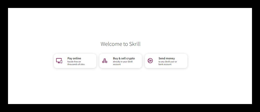 Skrill Platform Homepage