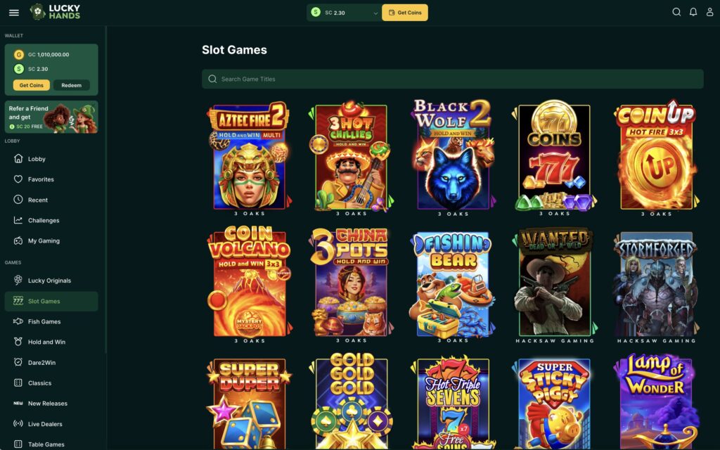 Lucky Hands casino games