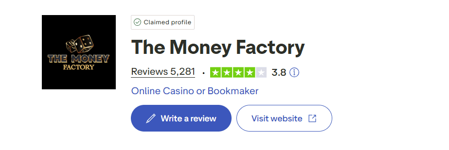 The Money Factory trustpilot score lower