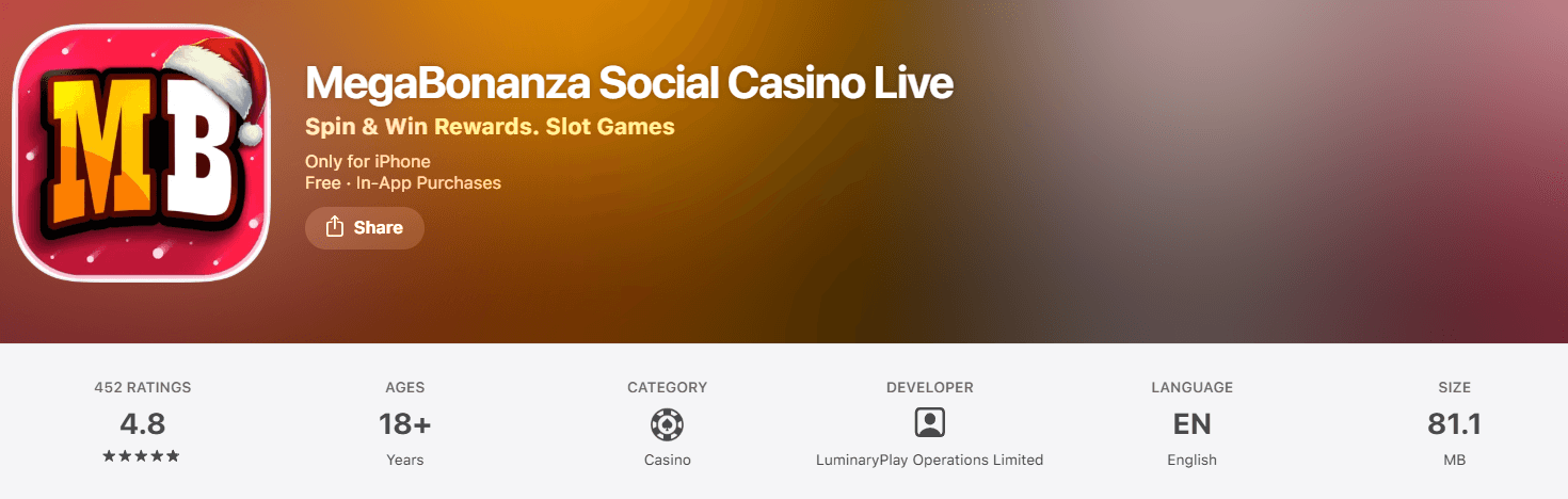 MegaBonanza iOS app