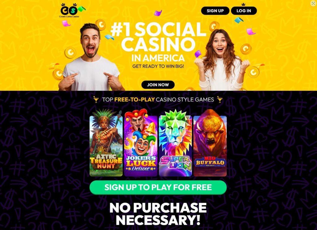 Crown Coins Casino Homepage
