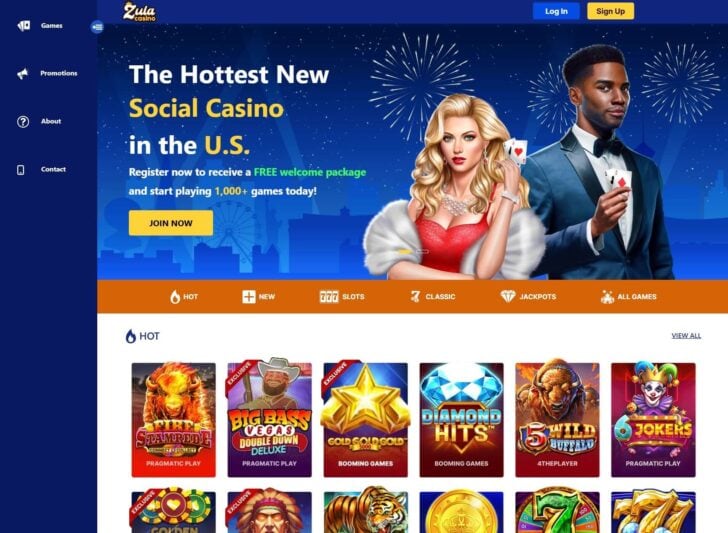 Zula Casino Homepage