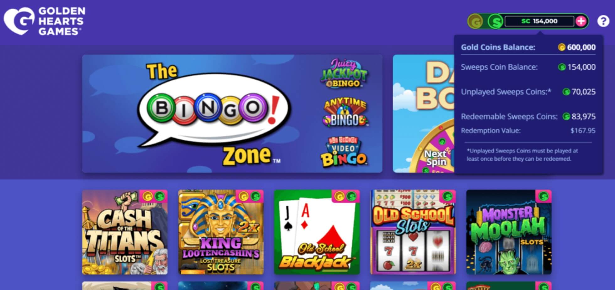 Golden Hearts Games Homepage