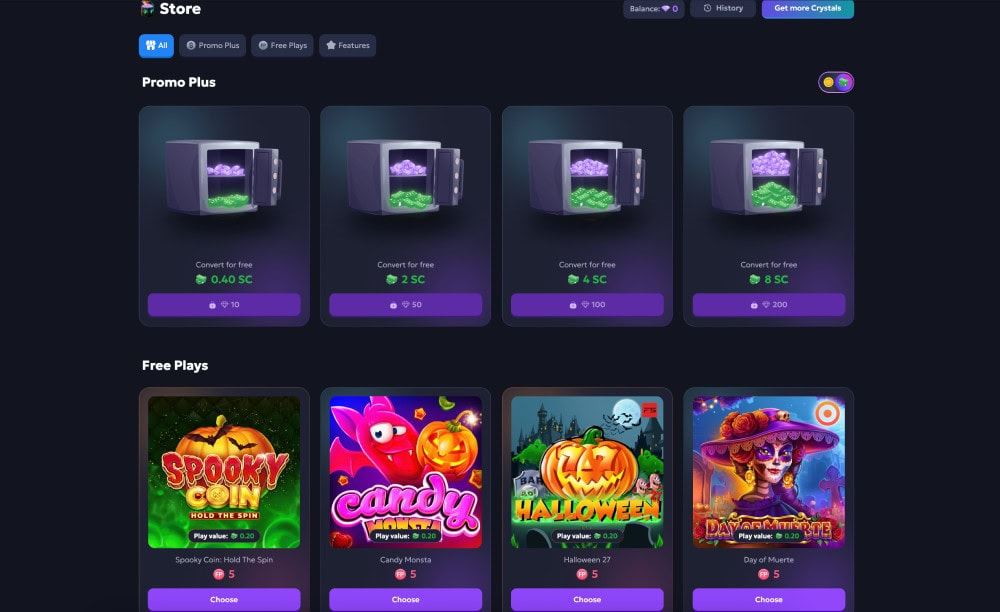 chip'n win store crystals