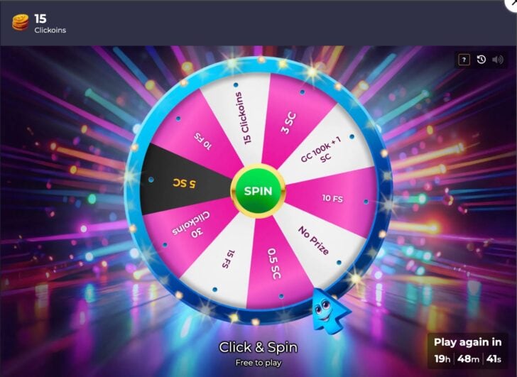 Casino Click Spin the Wheel Bonus