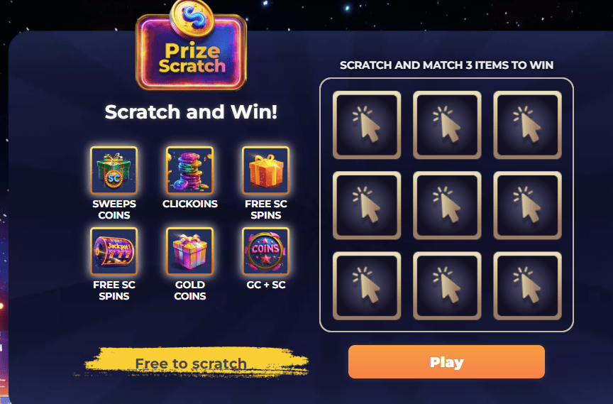 Click casino scratch game