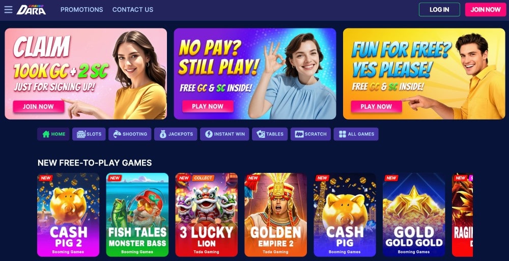 dara casino homepage