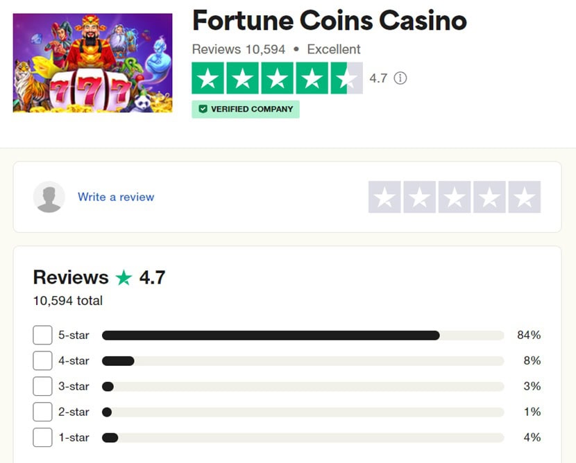 Fortune Coins Trustpilot