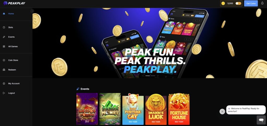 PeakPlay Homepage