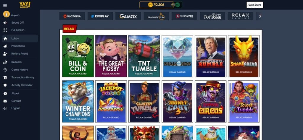 YayCasino Homepage