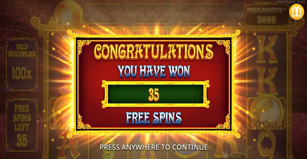 5 Lions Megaways 2 Free Spins Win