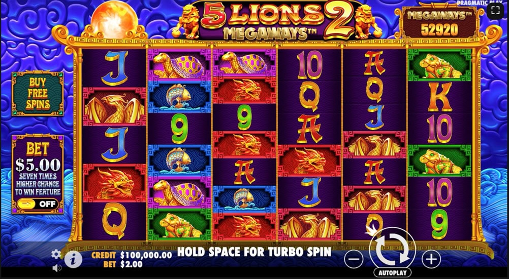 5 Lions Megaways 2 Gameplay