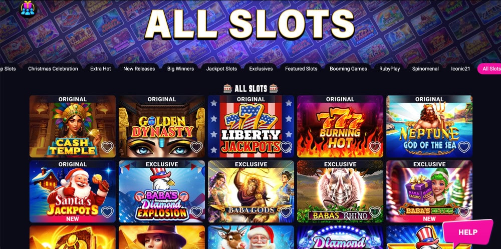 baba casino gaming lobby