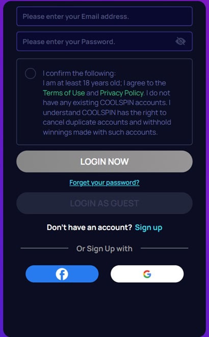 Cool Spin Login