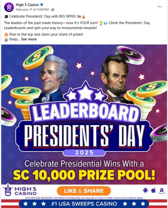 High 5 Facebook Post
