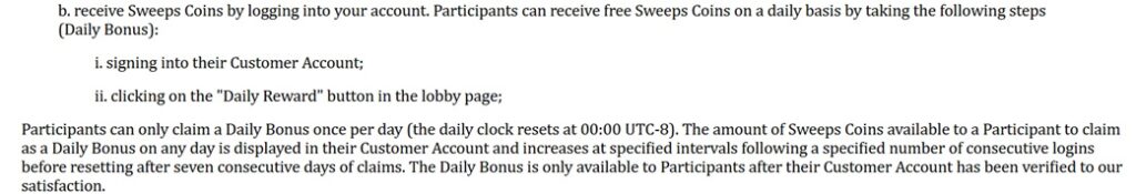 Lavish Luck Daily Bonus Terms