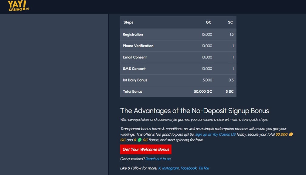 YayCasino.us Bonus