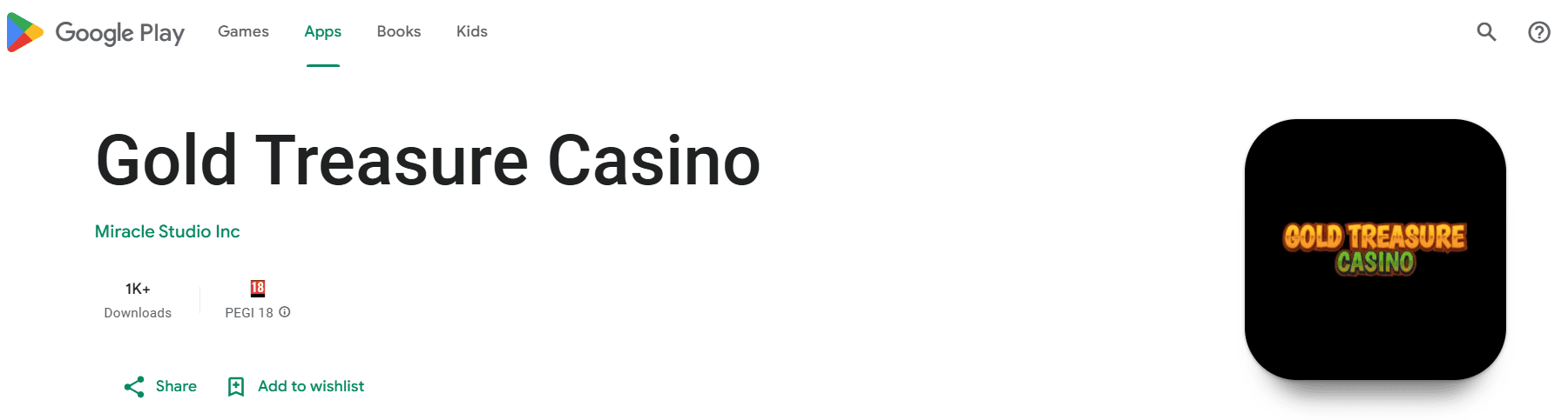 Gold Treasure Casino Android app