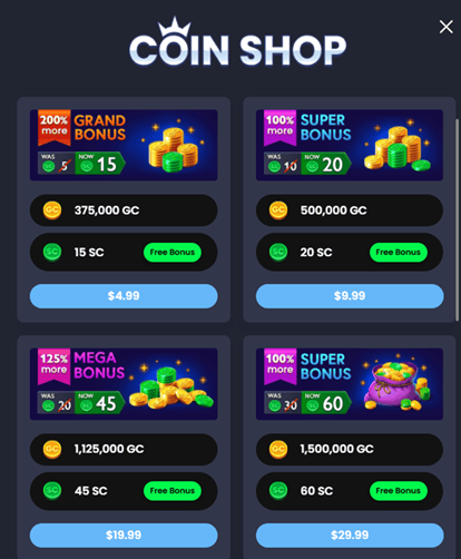 SplashCoins coin shop