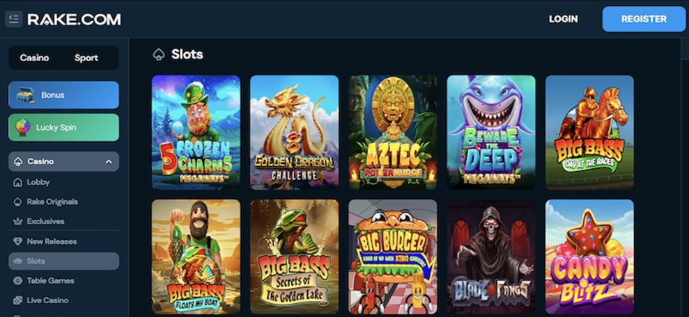Rake.com Homepage